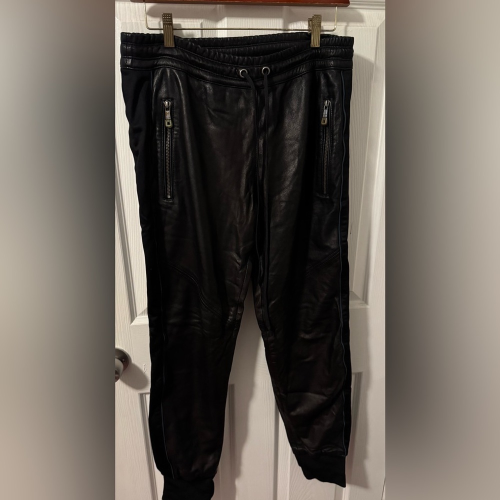 Diesel Lamb 🐑 Black Leather Joggers